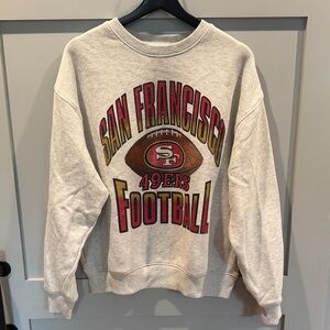 American Eagle Outfitters Cream San Francisco 49ers Graphic Sweatshirt